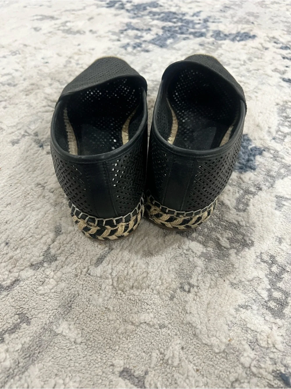 Vince Camuto Women’s Black Perforated Espadrille Slip-Ons